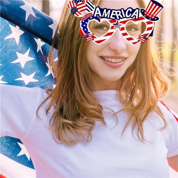 4th of July Party Accessories American Flag Sunglasses Red White and Blue USA - Picture 5 of 6